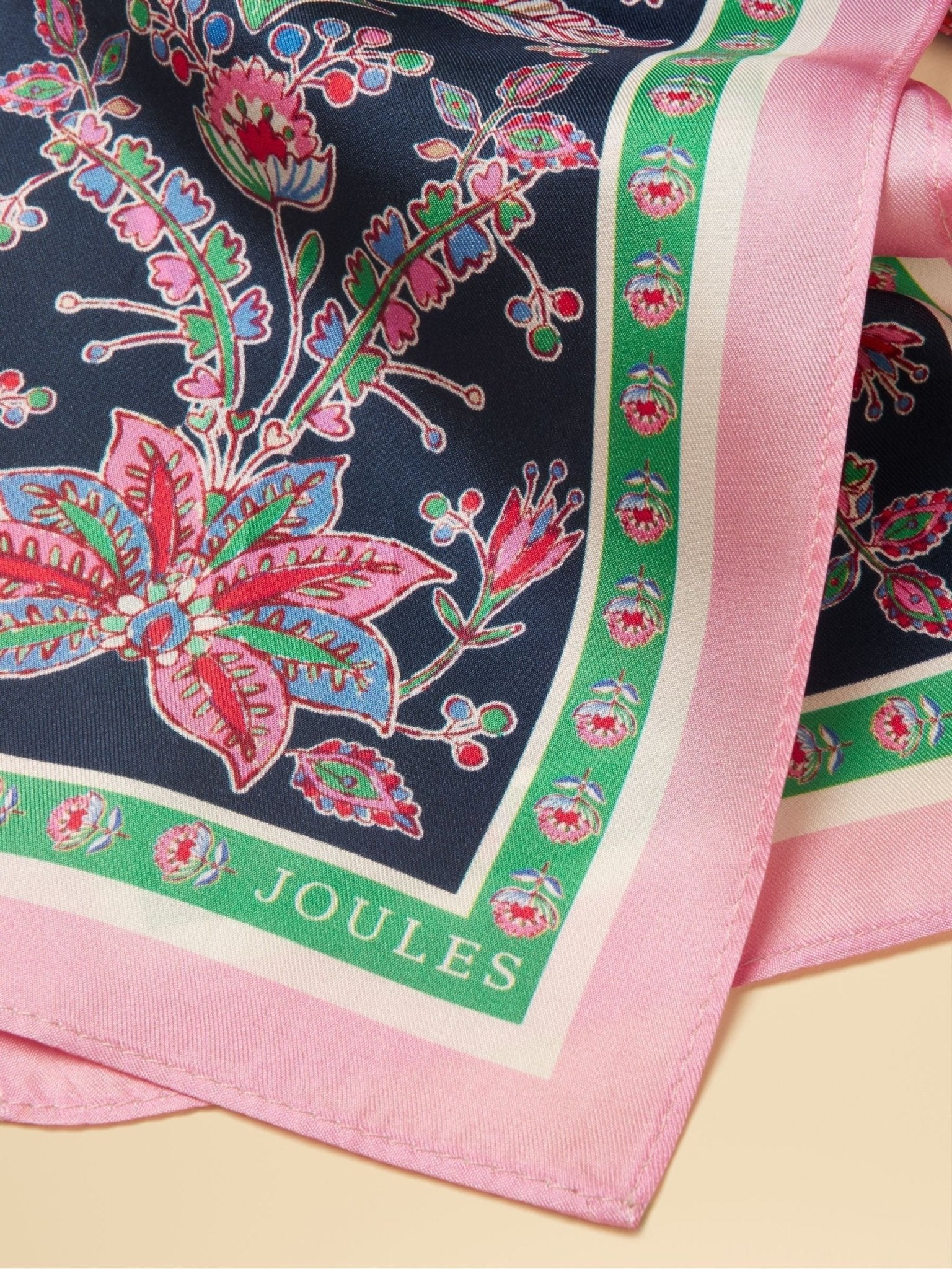 Young Ideas/Henmores - Highgrove Scarf - Navy Pink Floral - OS