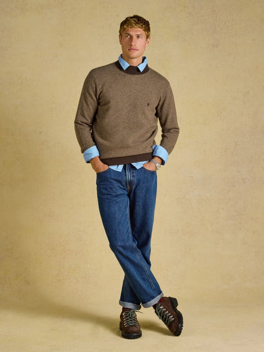 Young Ideas & Henmores -Highland Roll Neck Jumper -Brown -M