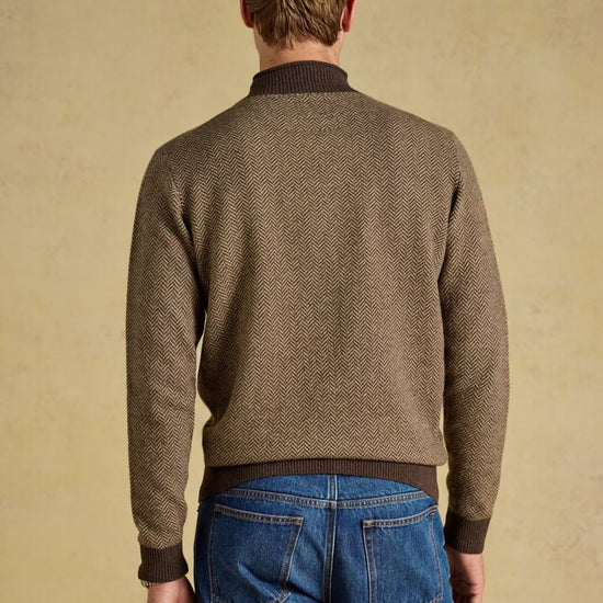Young Ideas & Henmores -Highland Roll Neck Jumper -Brown -M