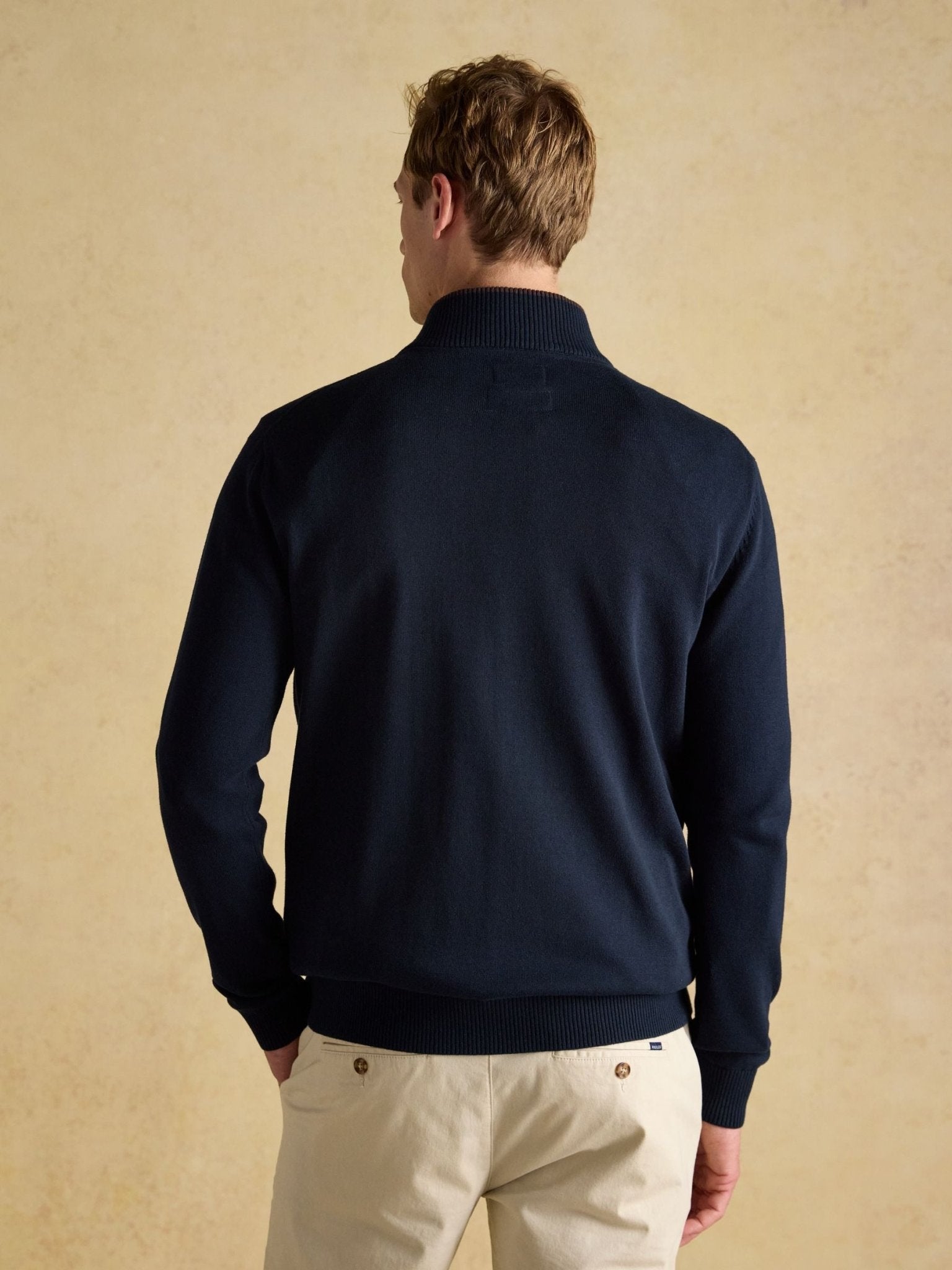 Young Ideas/Henmores - Hillside 1/4 Zip Funnel Neck Jumper - Navy Blue - M