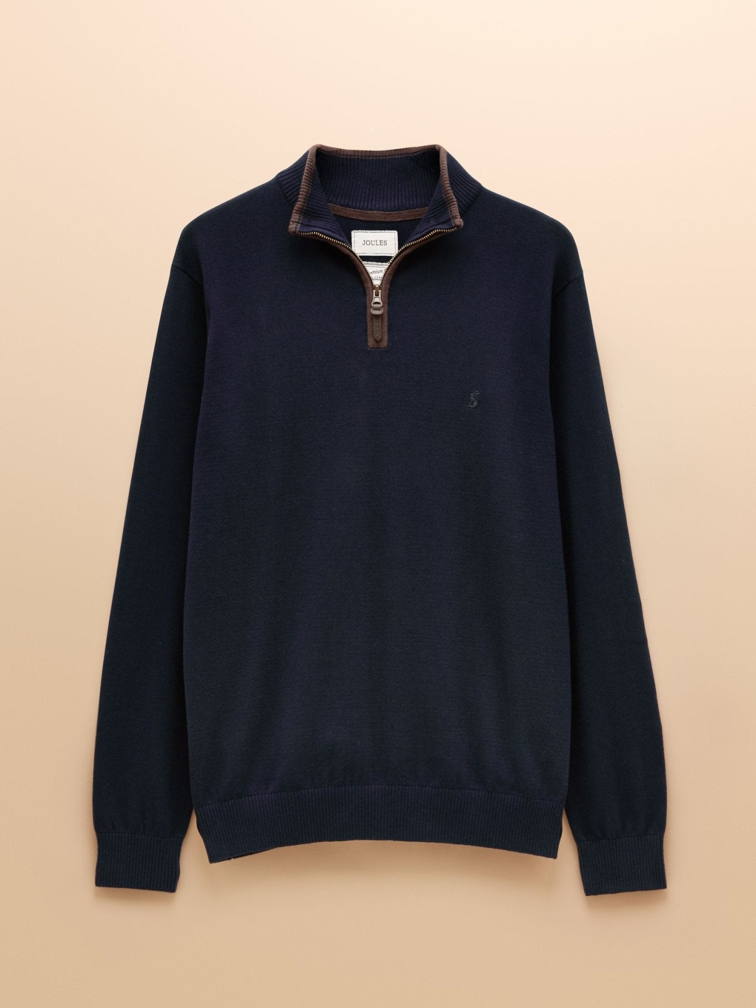 Young Ideas/Henmores - Hillside 1/4 Zip Funnel Neck Jumper - Navy Blue - M