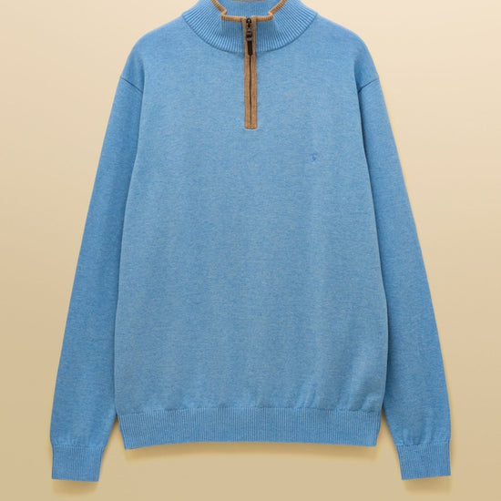 Young Ideas & Henmores - Hillside 1/4 Zip Knit - Light Blue - M