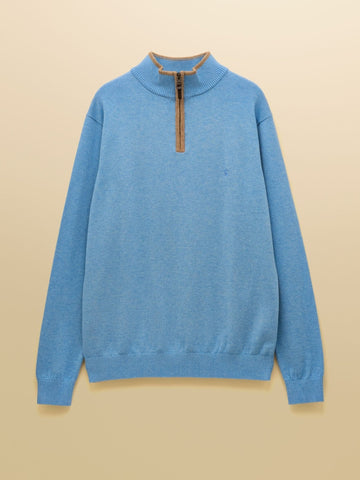 Young Ideas & Henmores - Hillside 1/4 Zip Knit - Light Blue - M