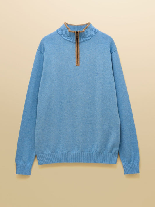 Young Ideas & Henmores - Hillside 1/4 Zip Knit - Light Blue - M