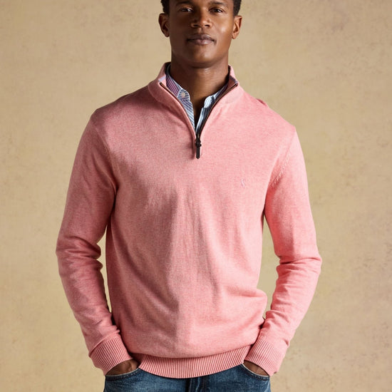 Young Ideas & Henmores - Hillside 1/4 Zip Knit - Pink - M