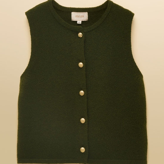 Young Ideas/Henmores - Holly Button Tank - Khaki Green - XS