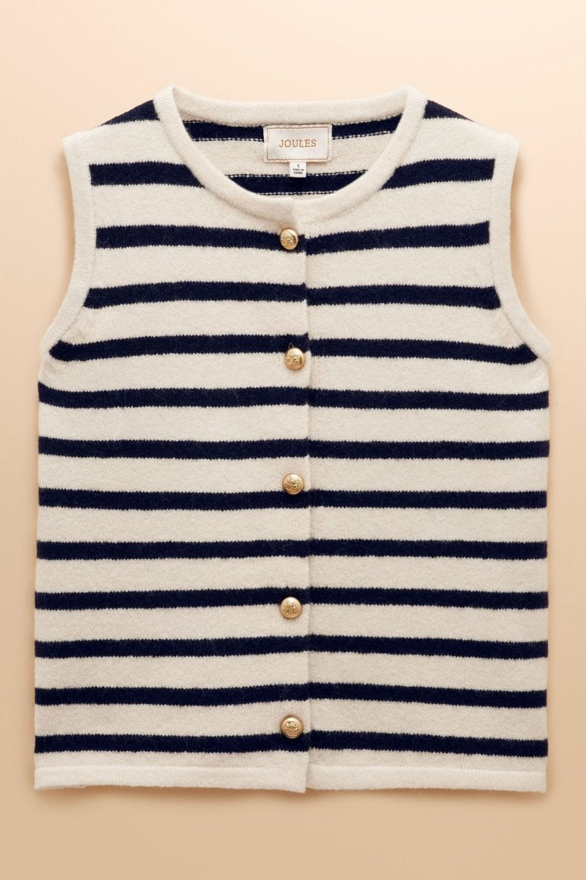 Young Ideas/Henmores - Holly Button Tank - Cream/Navy - XS