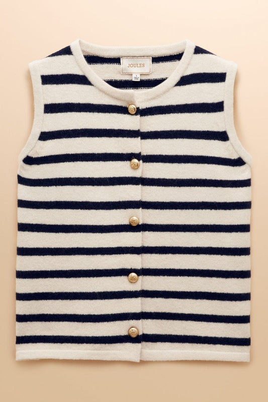 Young Ideas/Henmores - Holly Button Tank - Cream/Navy - XS