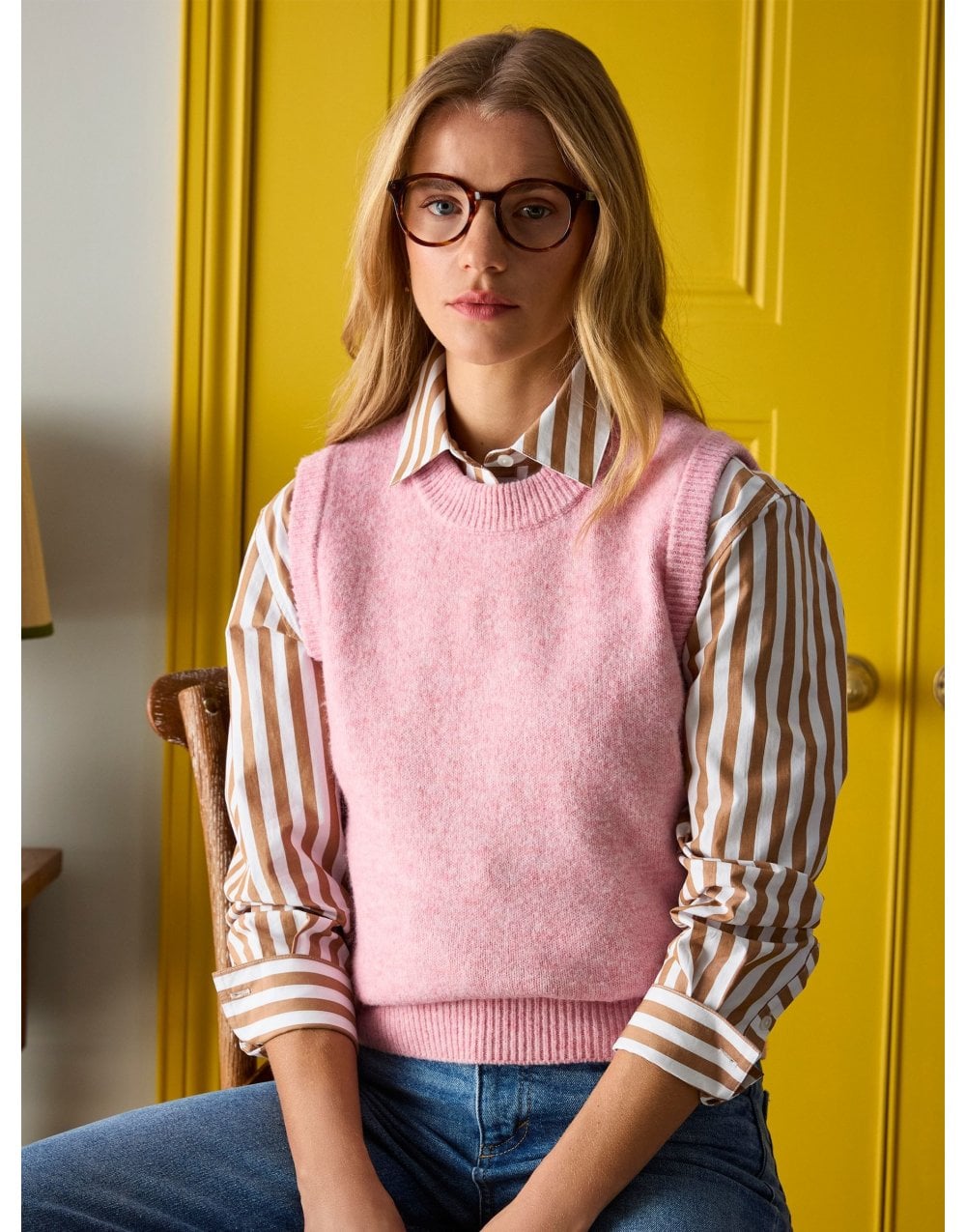 Young Ideas/Henmores - Holly Knitted Sleeveless Vest - Blue - S