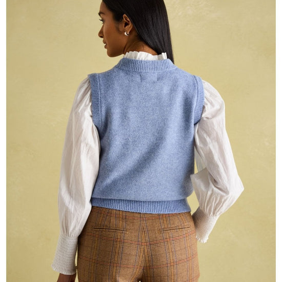 Young Ideas/Henmores - Holly Knitted Sleeveless Vest - Blue - S