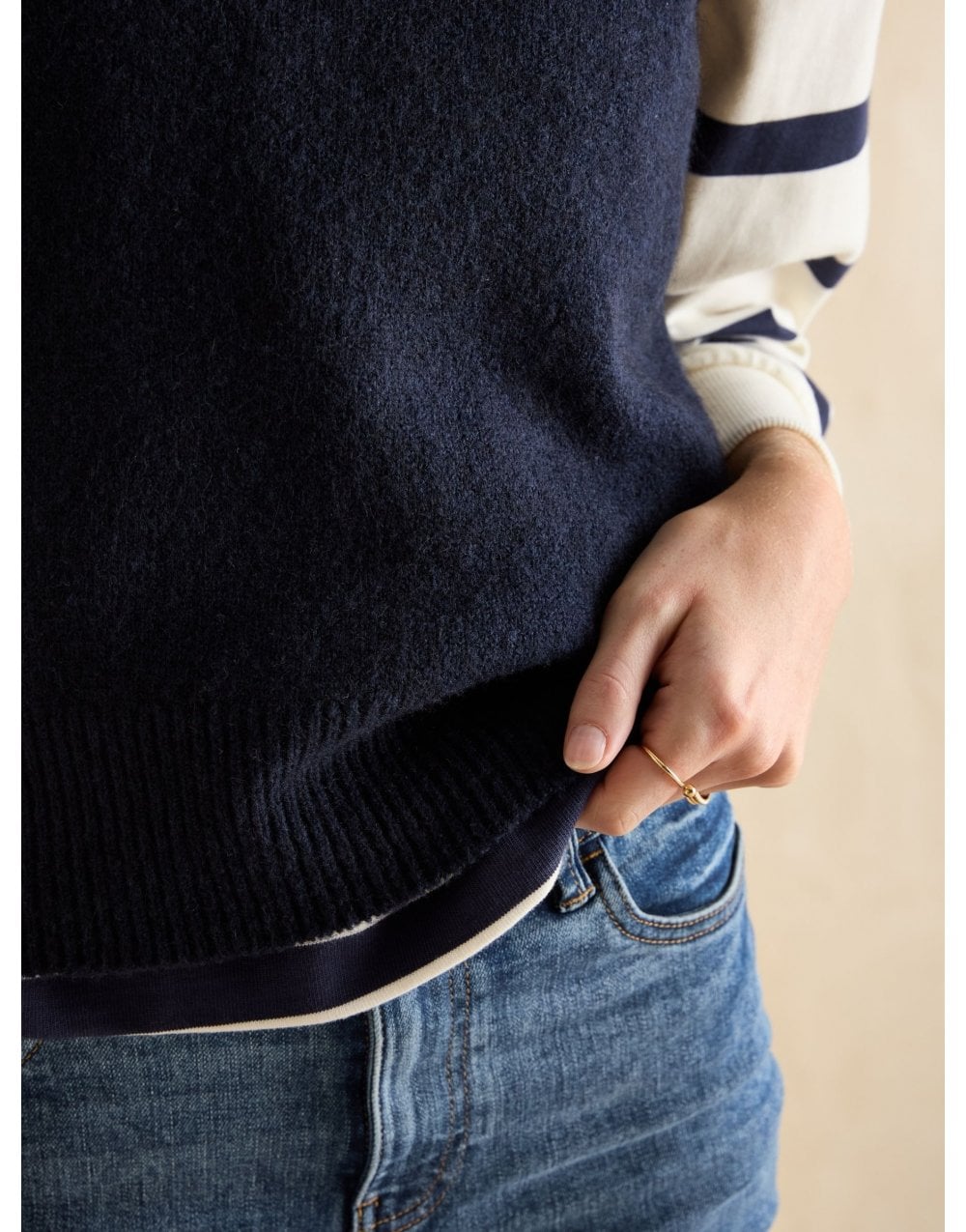 Young Ideas/Henmores - Holly Knitted Vest - Navy - XS