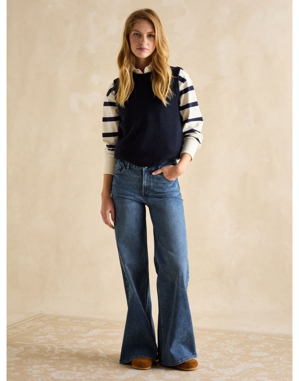 Young Ideas/Henmores - Holly Knitted Vest - Navy - XS