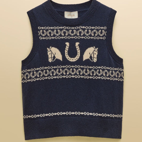 Young Ideas & Henmores -Horse Icon Tank -Navy -L