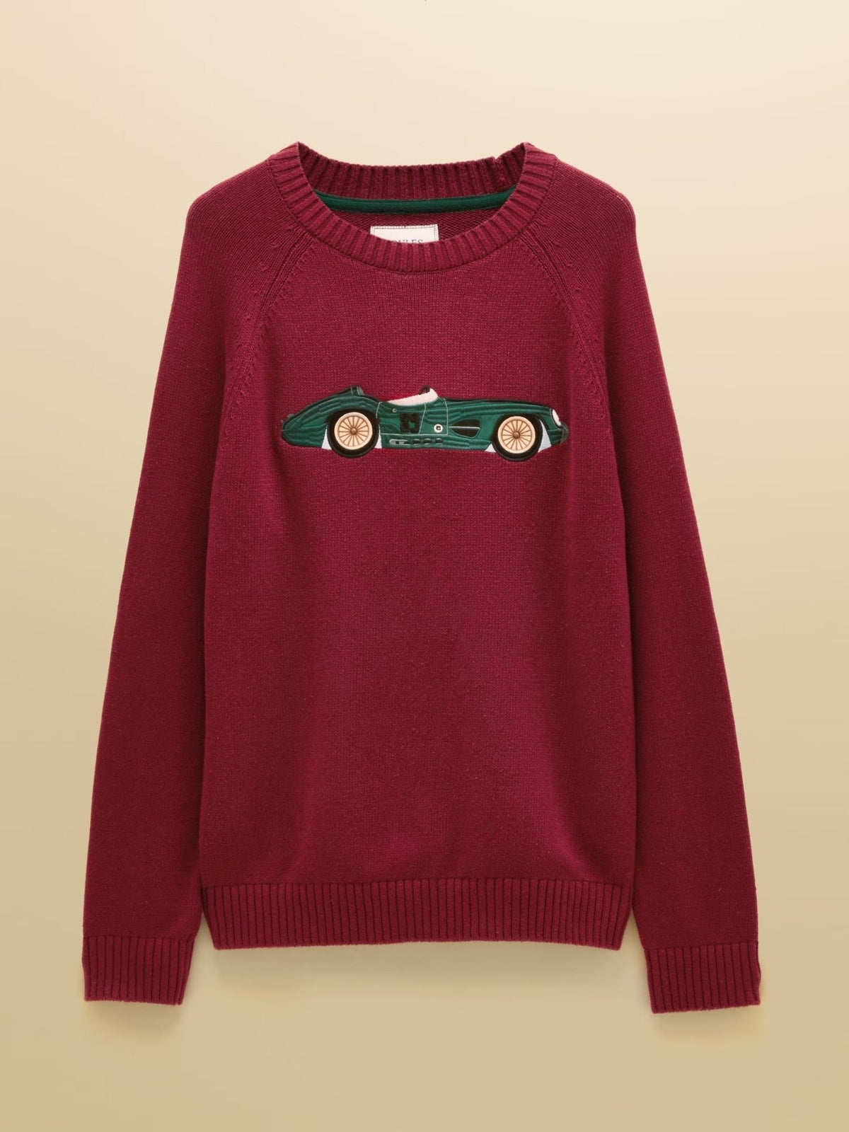 Young Ideas & Henmores -Intarsia Car Knit -Burgundy Red -M