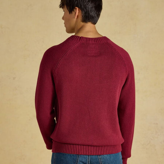 Young Ideas & Henmores -Intarsia Car Knit -Burgundy Red -M