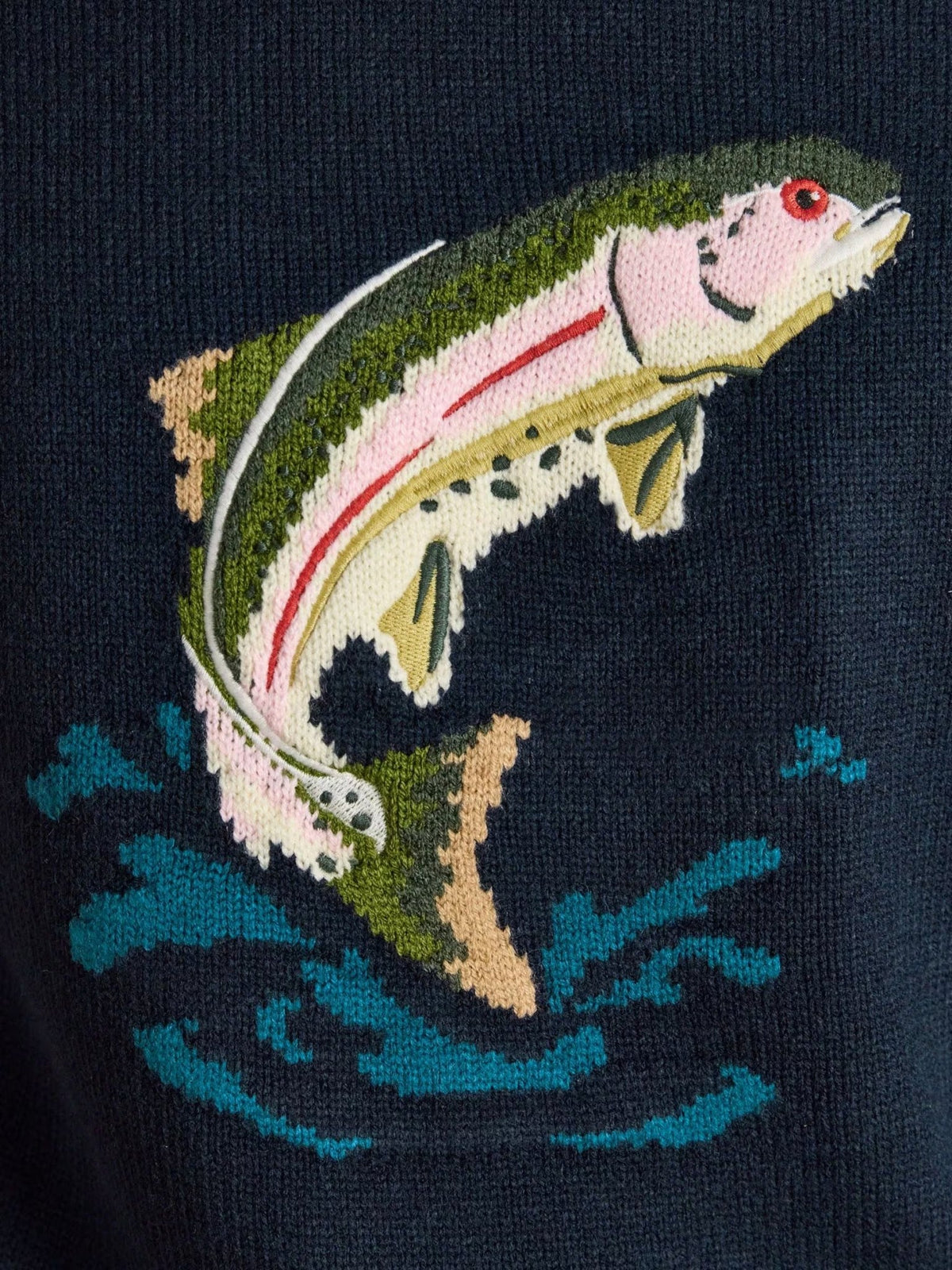 Young Ideas & Henmores -Intarsia Fish Knit -Navy -M