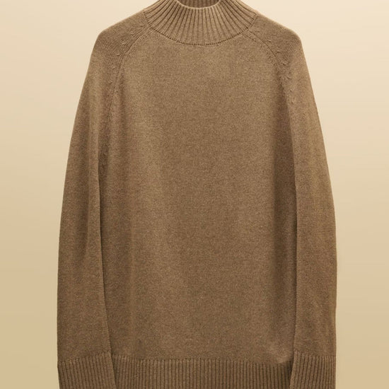 Young Ideas & Henmores -Intarsia Horse Knitted Cape -Tan -M-L