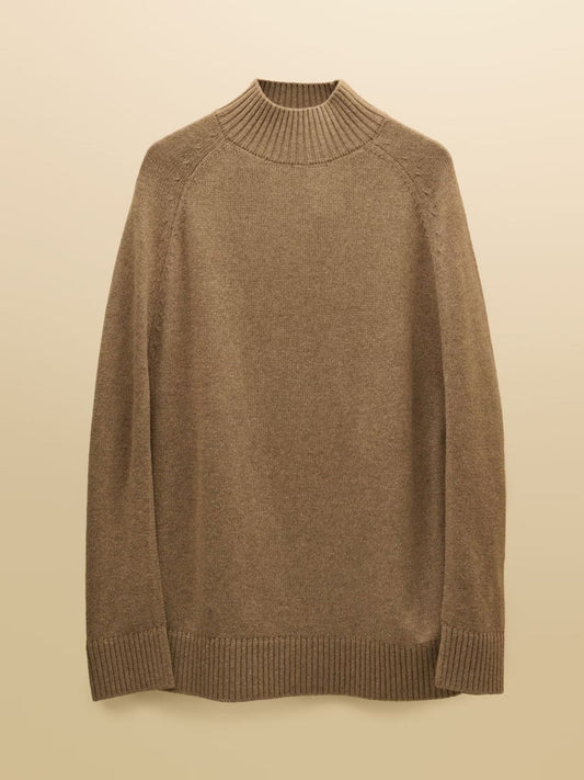 Young Ideas & Henmores -Intarsia Horse Knitted Cape -Tan -M-L