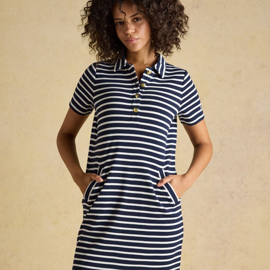 Young Ideas/Henmores - Jane Jersey Dress - Navy Stripe - 8