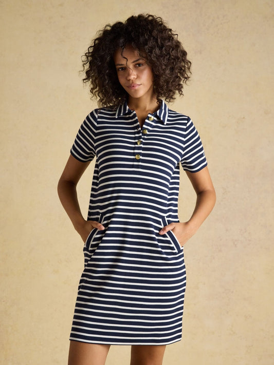 Young Ideas/Henmores - Jane Jersey Dress - Navy Stripe - 8