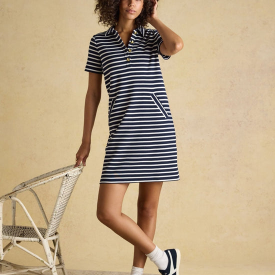 Young Ideas/Henmores - Jane Jersey Dress - Navy Stripe - 8