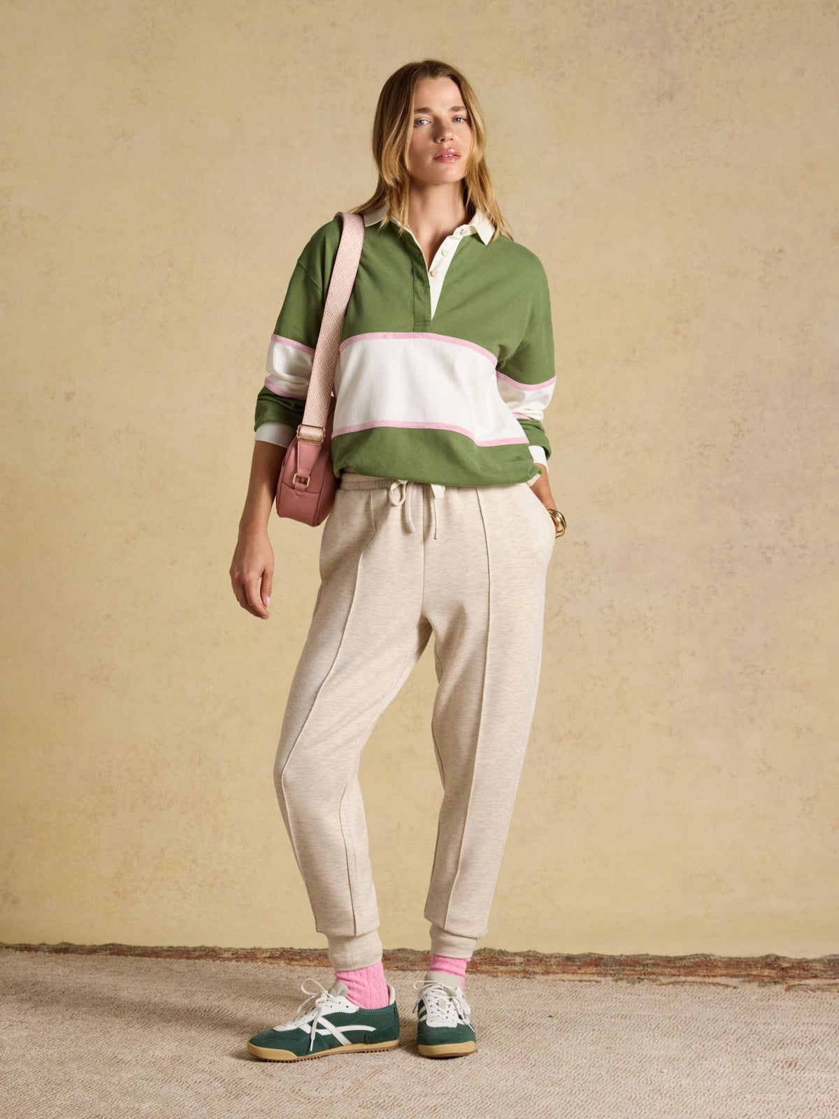 Young Ideas & Henmores -Jersey Rugger Deckshirt -Green/Cream Stripe -10