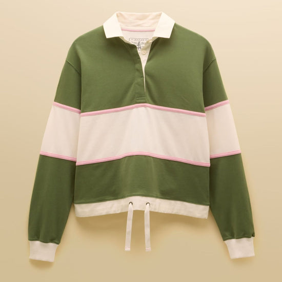 Young Ideas & Henmores -Jersey Rugger Deckshirt -Green/Cream Stripe -10