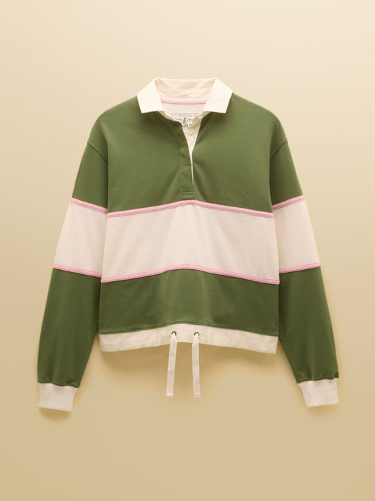 Young Ideas & Henmores -Jersey Rugger Deckshirt -Green/Cream Stripe -10