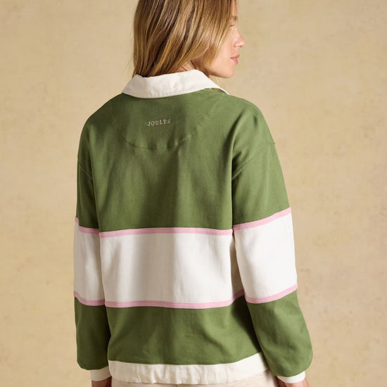 Young Ideas & Henmores -Jersey Rugger Deckshirt -Green/Cream Stripe -10