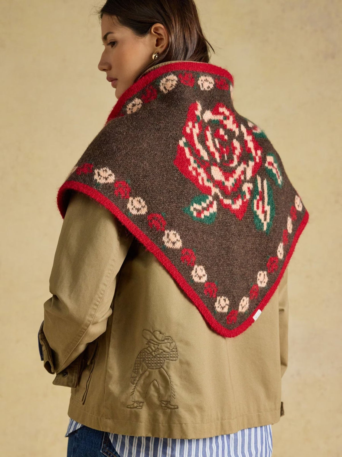 Young Ideas & Henmores -Kendra Triangle Scarf -Rose -OS