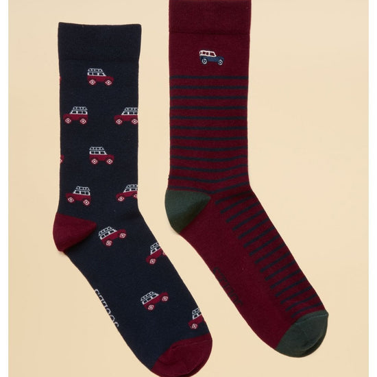 Young Ideas/Henmores - Kingsbury 2 Pack Socks - Green/Navy - OS