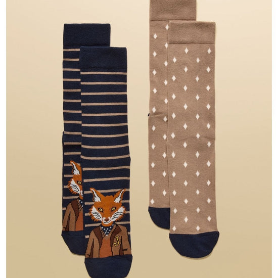 Young Ideas/Henmores - Kingsbury 2 Pack Socks - Green/Navy - OS