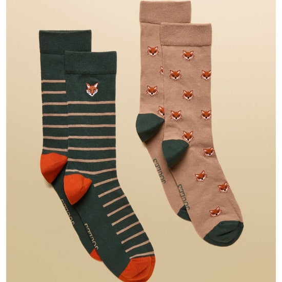 Young Ideas/Henmores - Kingsbury 2 Pack Socks - Green/Navy - OS