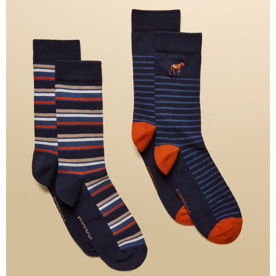 Young Ideas/Henmores - Kingsbury 2 Pack Socks - Green/Navy - OS