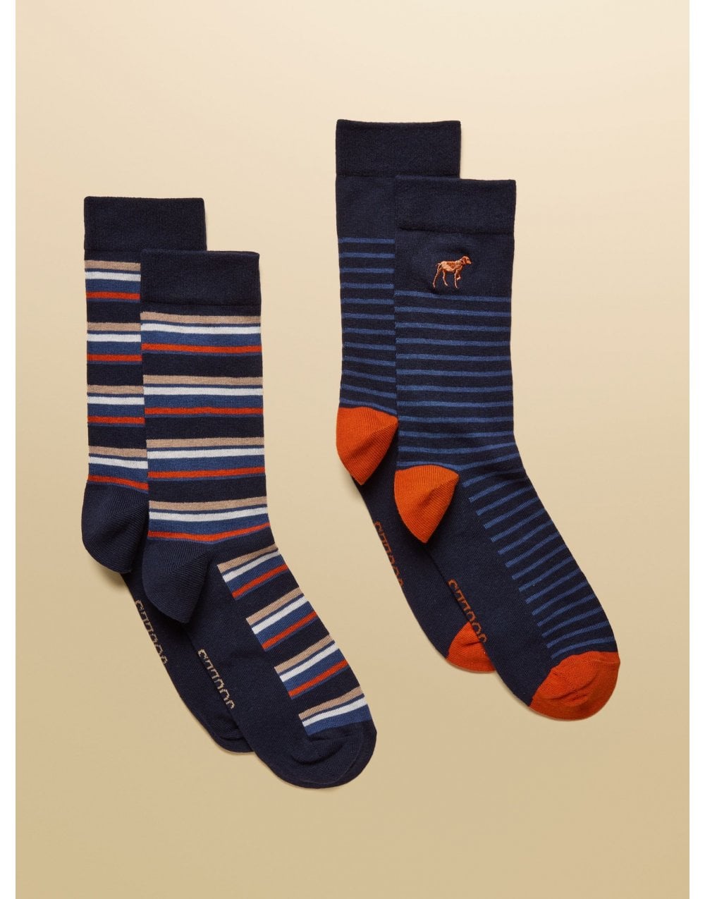 Young Ideas/Henmores - Kingsbury 2 Pack Socks - Green/Navy - OS