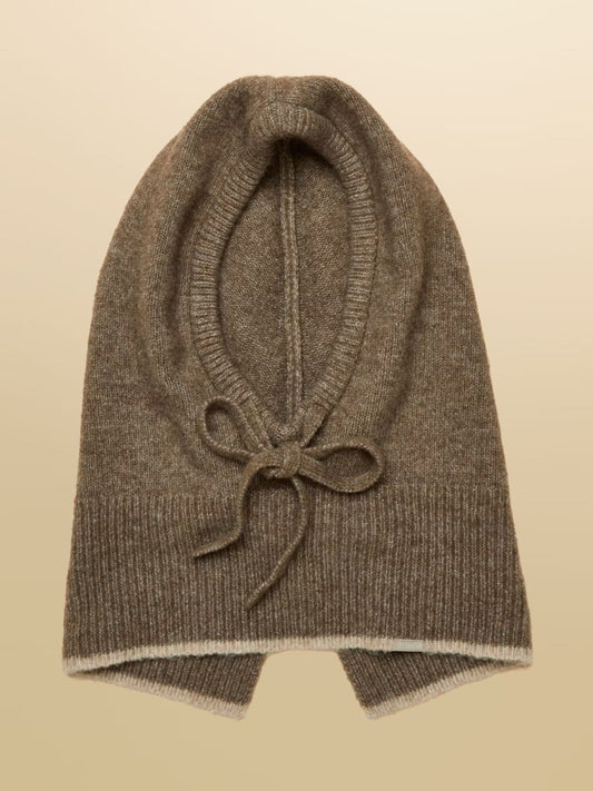 Young Ideas & Henmores -Knitted Hood -Mocha Brown -OS