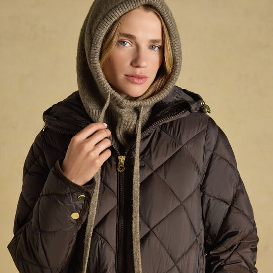 Young Ideas & Henmores -Knitted Hood -Mocha Brown -OS