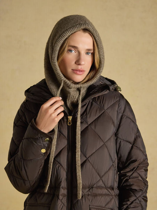 Young Ideas & Henmores -Knitted Hood -Mocha Brown -OS