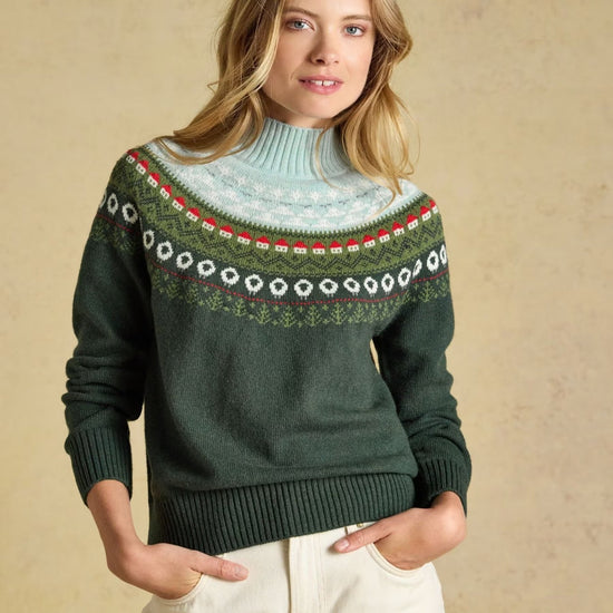 Young Ideas & Henmores -Landscape Fairisle Knit -Green -L
