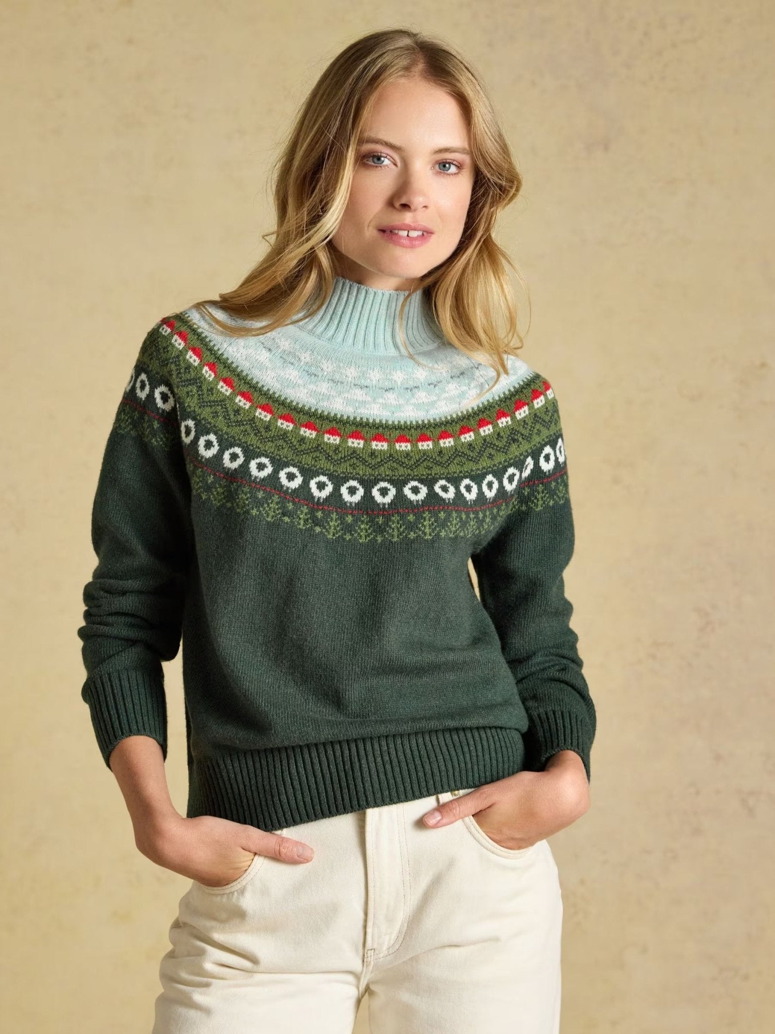 Young Ideas & Henmores -Landscape Fairisle Knit -Green -L