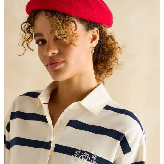 Young Ideas/Henmores - Lara Striped Rugby Polo - Navy Stripe - 8
