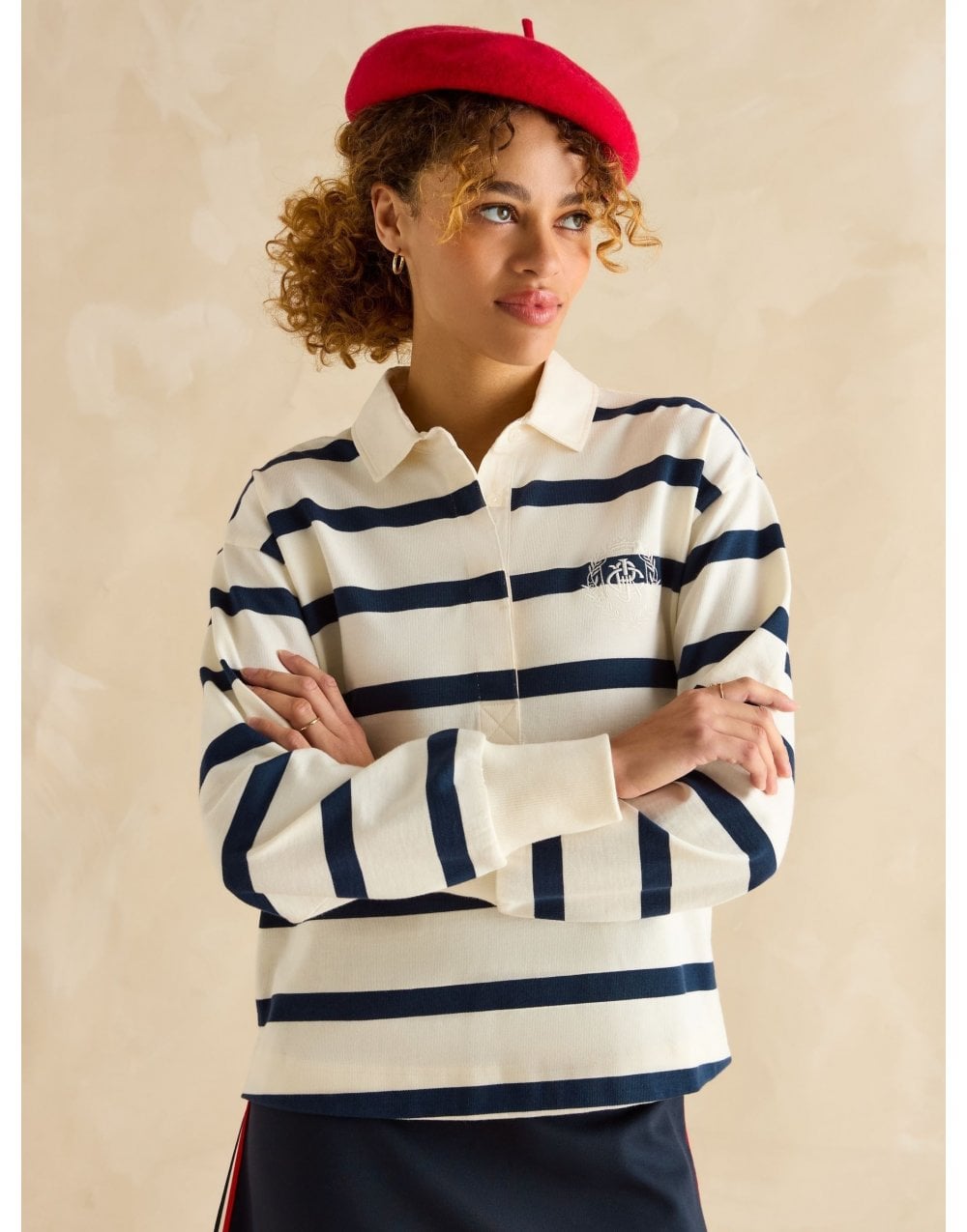 Young Ideas/Henmores - Lara Striped Rugby Polo - Navy Stripe - 8