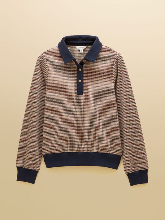 Young Ideas & Henmores -Laurel Collared Top -Navy/Red Check -8