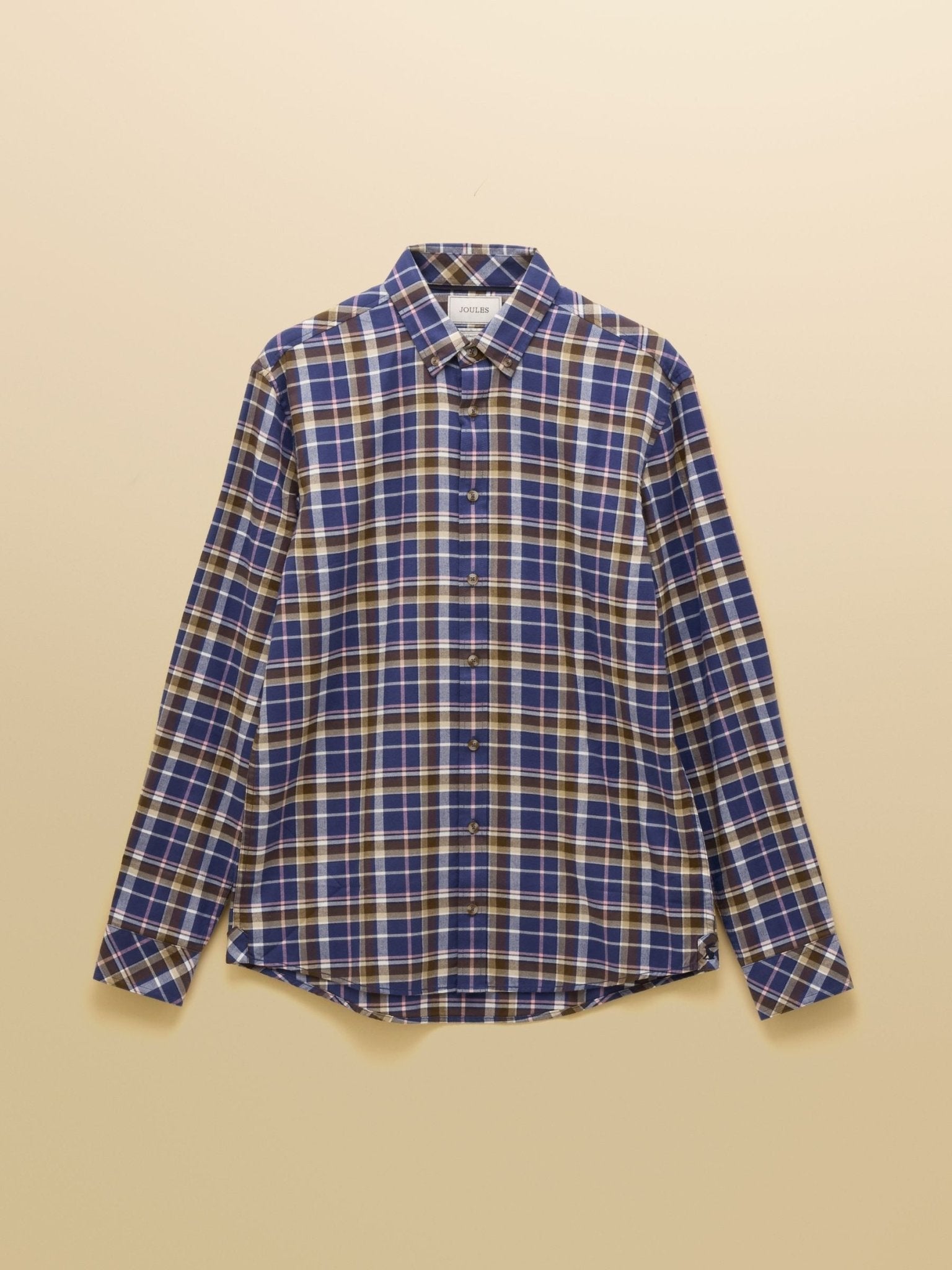 Young Ideas/Henmores - Lightweight Brushed Flannel Shirt - Navy/Pink - M