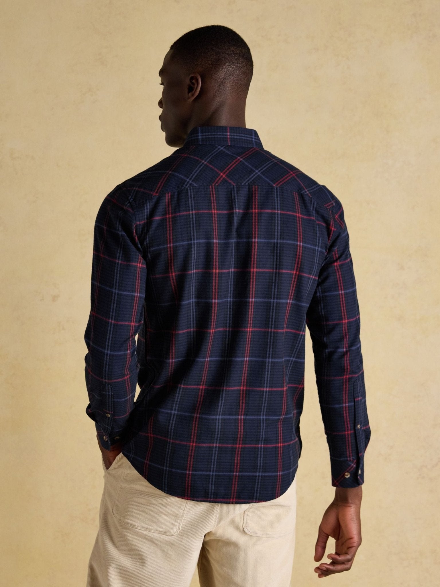Young Ideas/Henmores - Lightweight Brushed Flannel Shirt - Navy - M