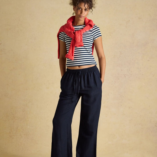 Young Ideas & Henmores - Linen Wide Leg - Navy - 8