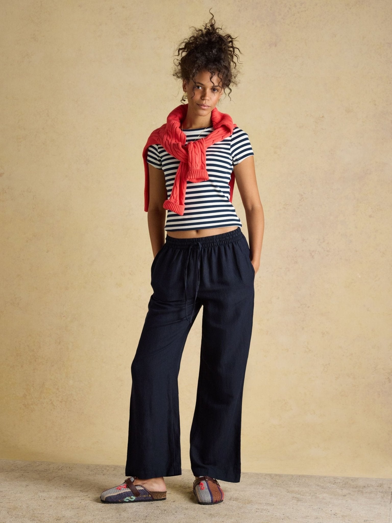 Young Ideas & Henmores - Linen Wide Leg - Navy - 8