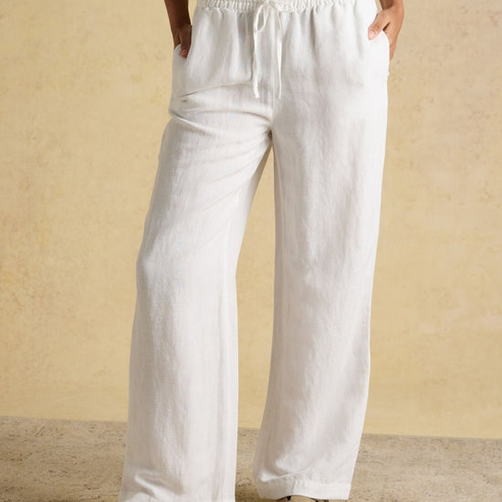 Young Ideas & Henmores - Linen Wide Leg - White - 8