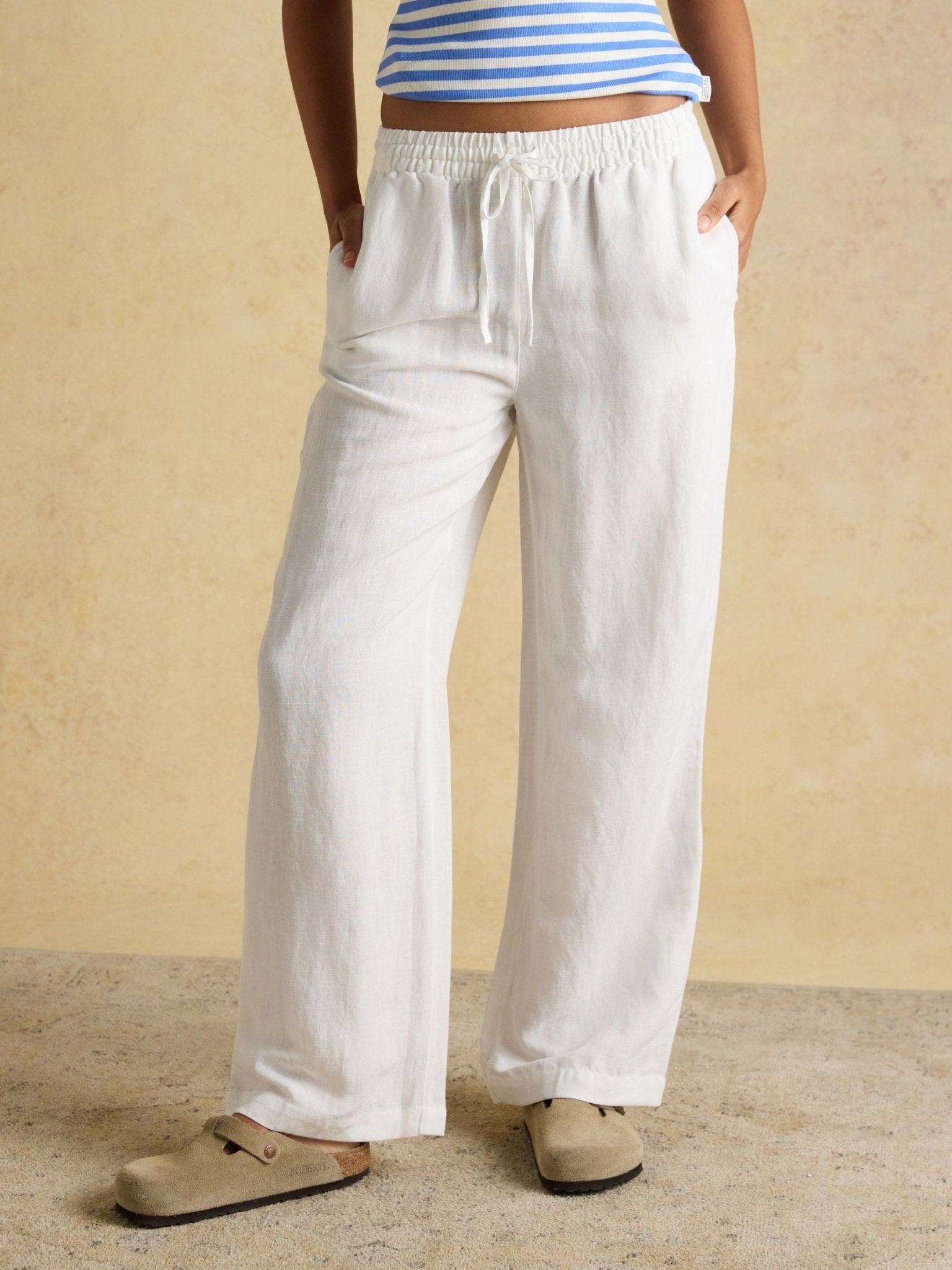 Young Ideas & Henmores - Linen Wide Leg - White - 8