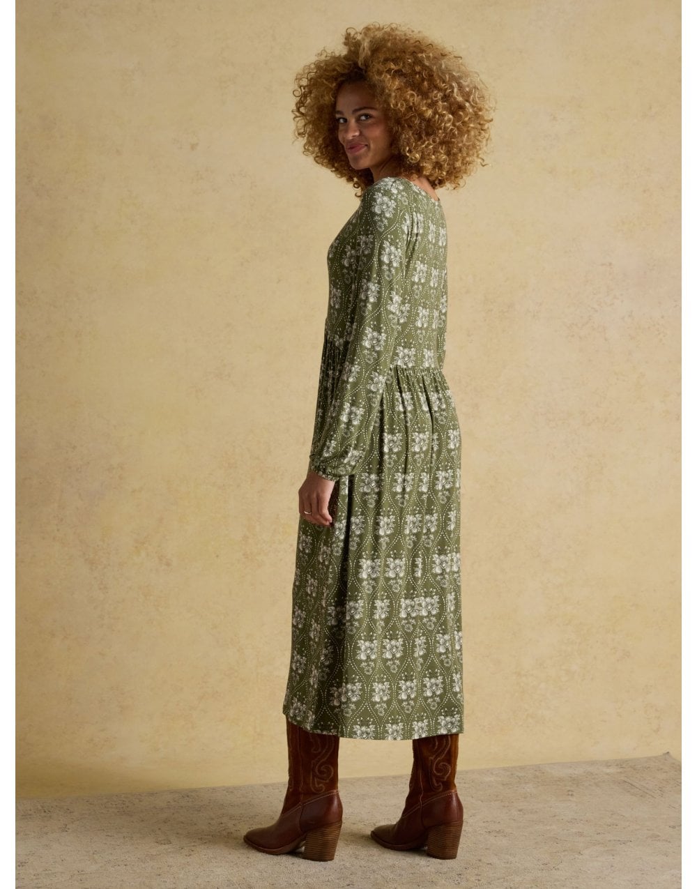 Young Ideas/Henmores - Long Sleeve Nia Dress - Green - S